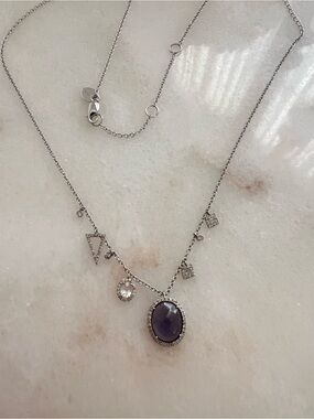 Meira T 14k WG 1.46 Tanzanite and .29ctw Diamond Necklace